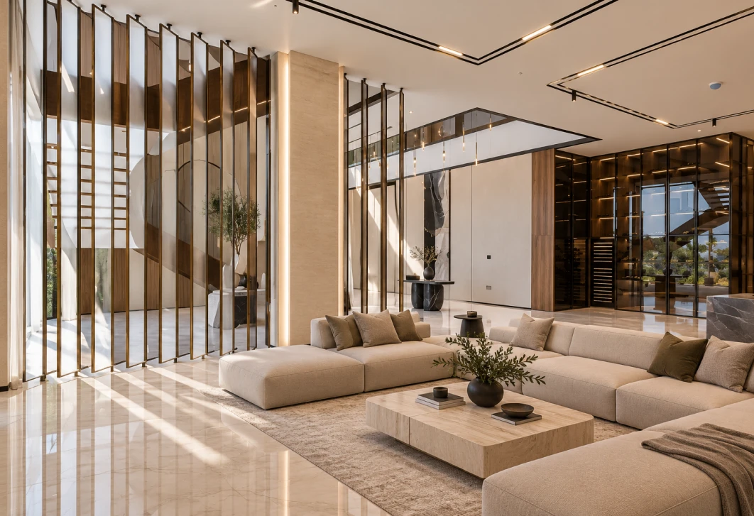 Open-plan living room fitout